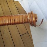 Rattan table, triangular, vintage.