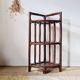 Vintage rattan corner shelf - antique bookcase