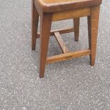 Vintage solid oak stool