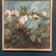 Original Swedish Oil on Canvas – “White Flowers” by M. Jakobsson – Signed – Vintage & Framed – 46 × 44 cm (18.1" × 17.3")