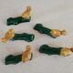 Lot de 5 porte-couteaux en barbotine oiseaux