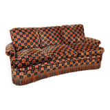 "Maximalist" 3-Seater Sofa 70s – Carved Velvet & Feathers