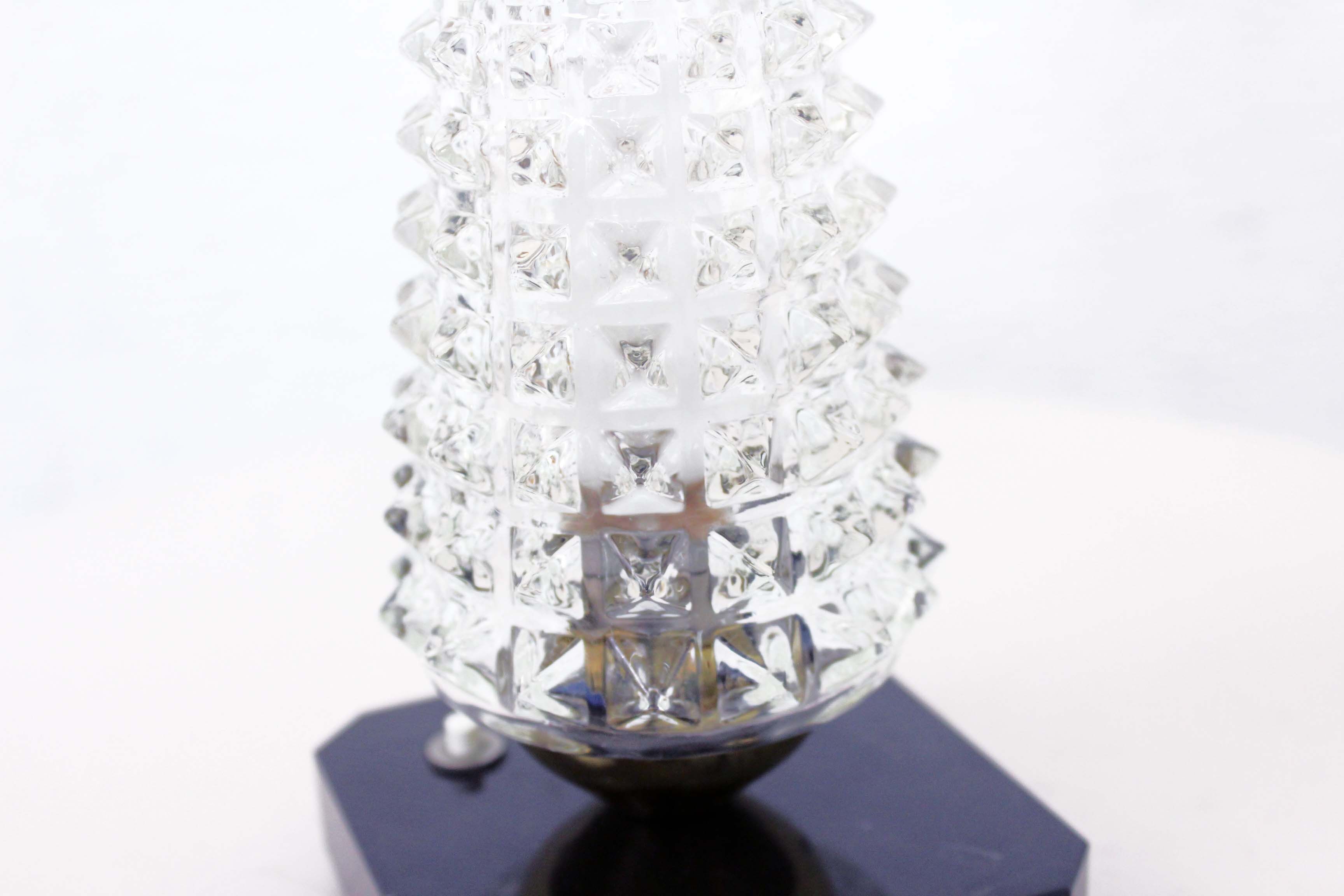 Beautiful art deco table lamp in glass and marble