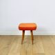 Orange square stool Vintage PRL 1970s