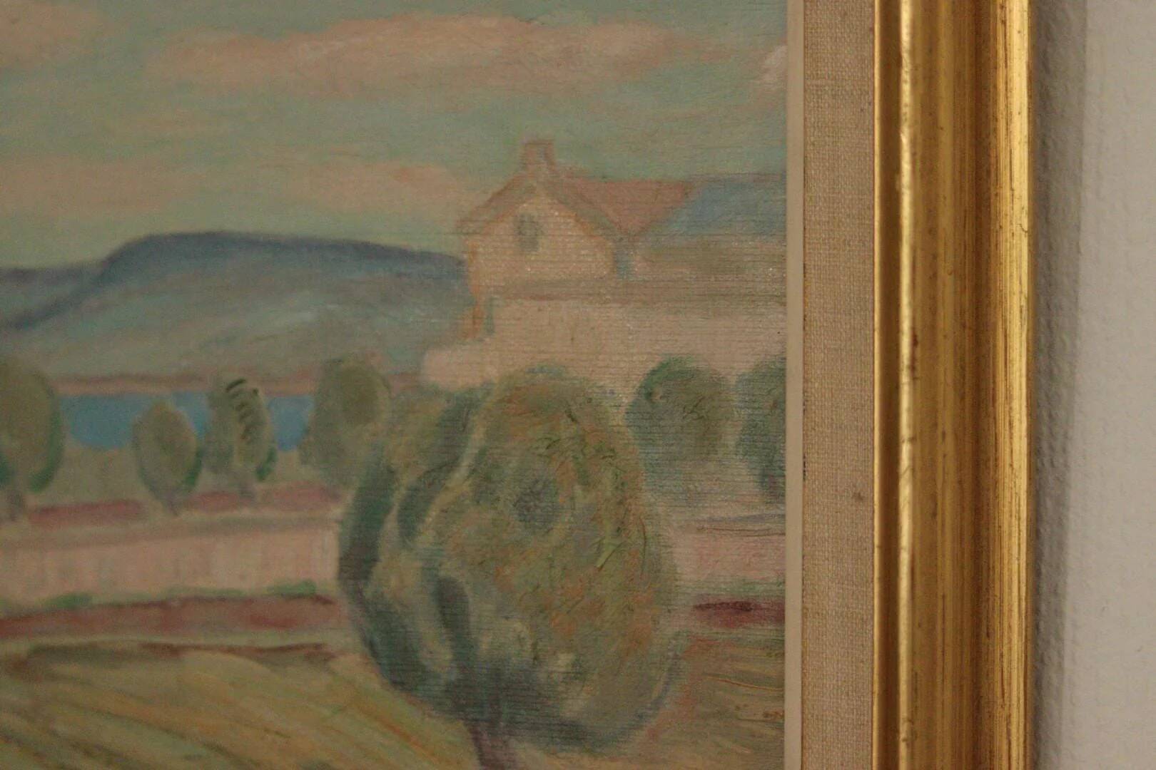 Paysage avec bâtiments par Erik Ulfonberg