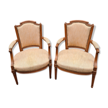 Paire de fauteuils Louis XVI
