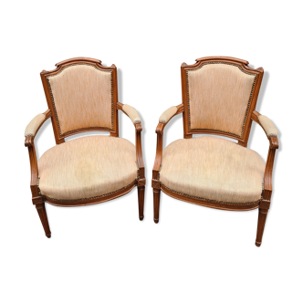 Paire de fauteuils Louis XVI