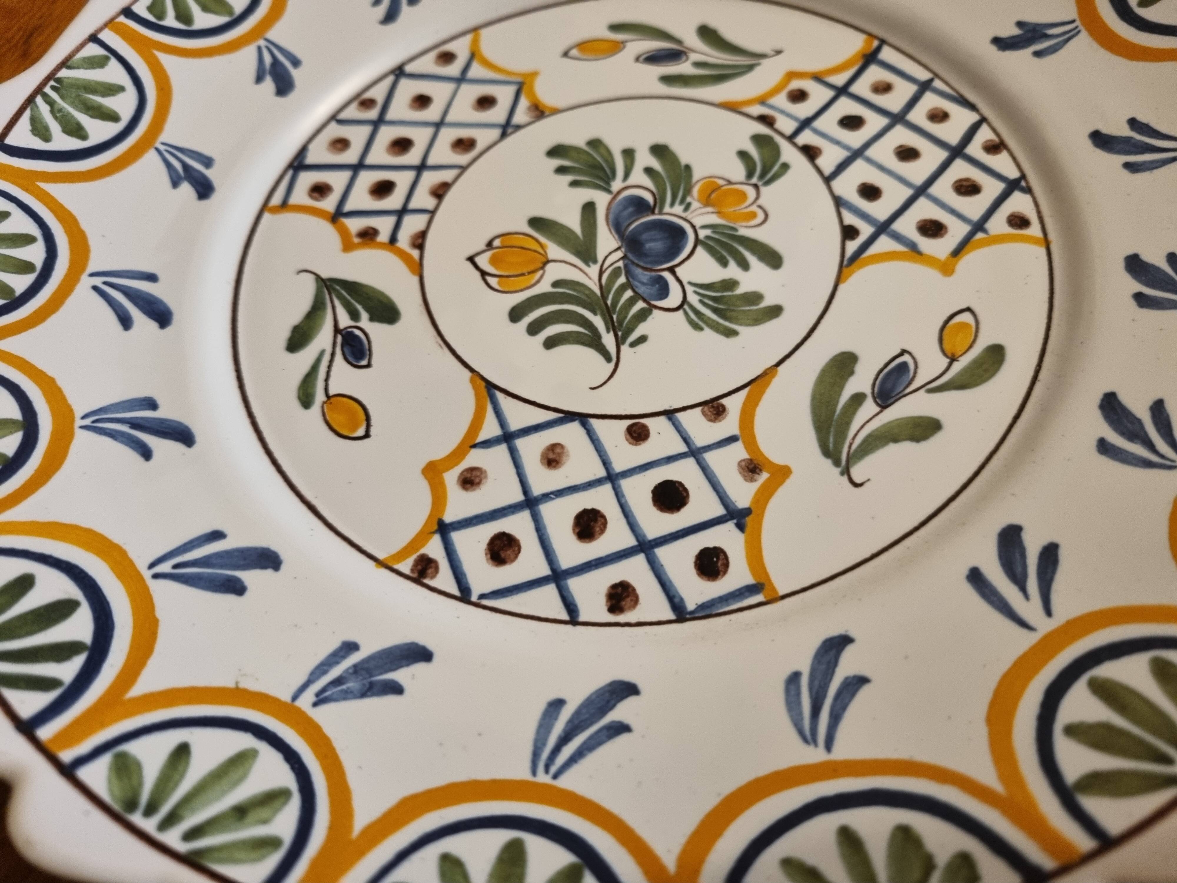 Malicorne earthenware plate Emile Teissier