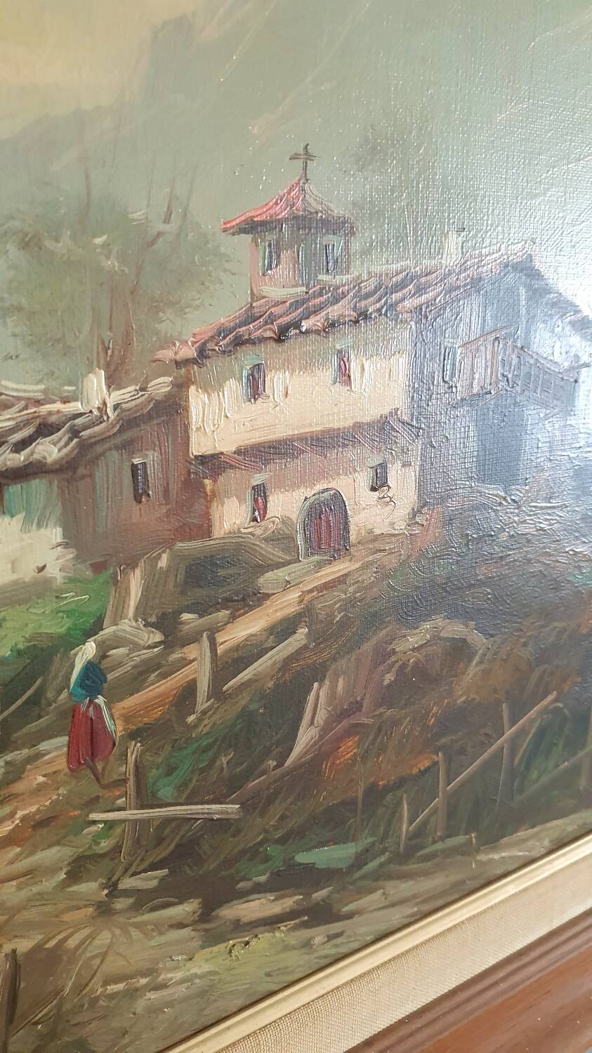 Large oil on canvas - Savoy landscape
