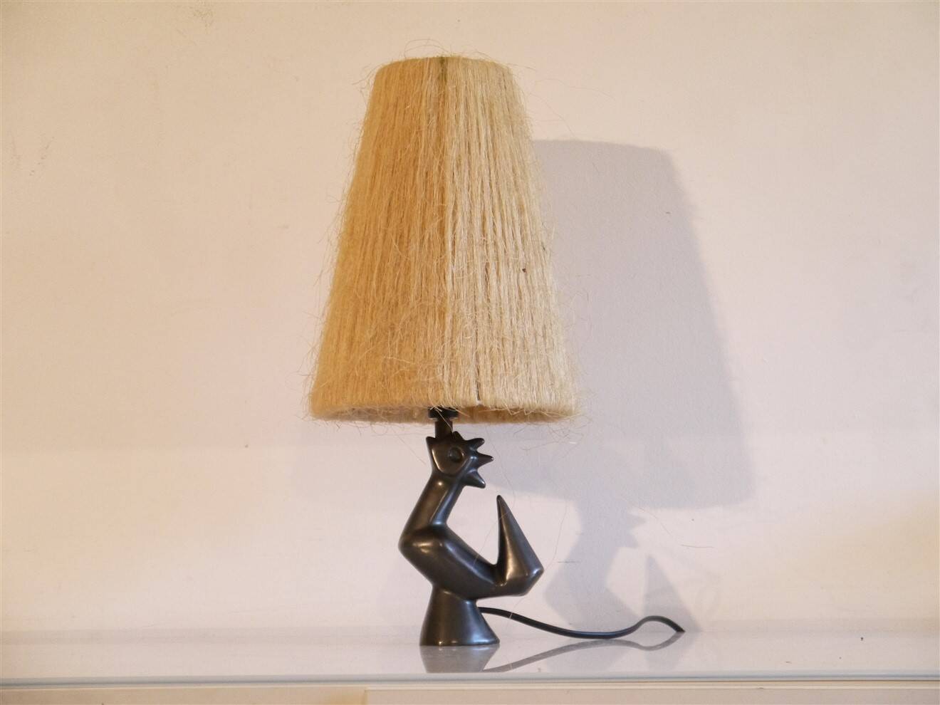 Zoomorphic ceramic lamp in the style of Jean Miotte.