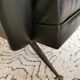 Vintage 1970s black leather armchair