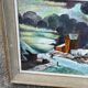 Tableau huile paysage hiver neige village signe H. Paris - Cadre