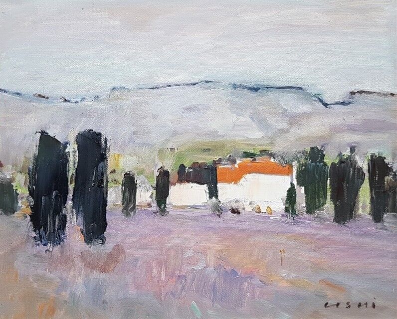 Painting by Nagao Usui "Landscape of Provence"