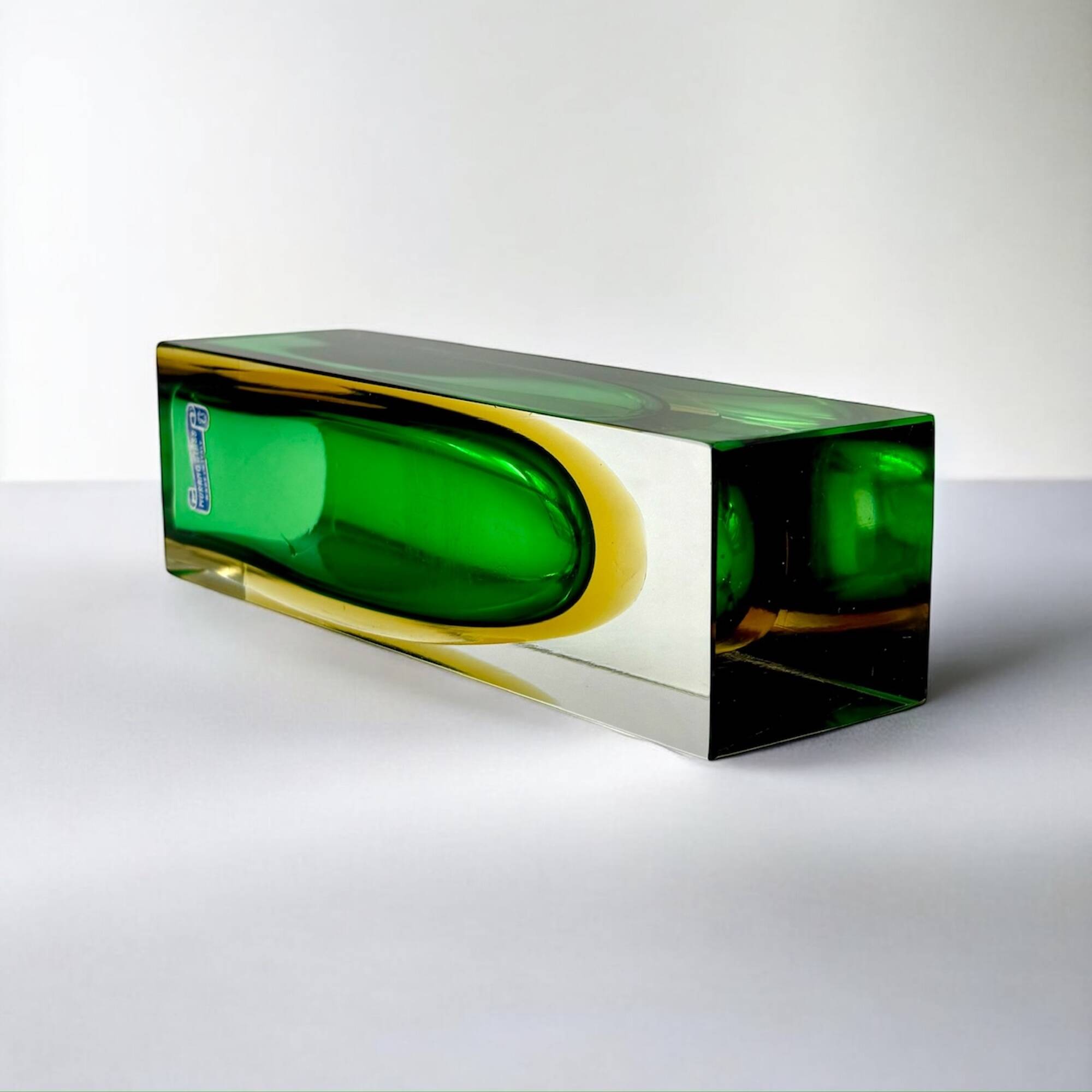 Murano Sommerso Glass Vase, Vintage 1970s