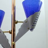 Relco Milano Modernist Italian Murano Glass and Brass Floor Lamp, 1980s