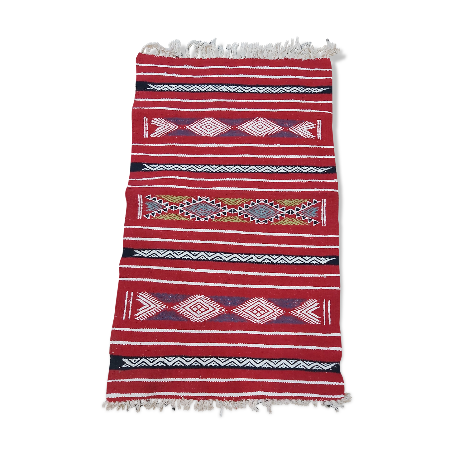 Traditional red kilim carpet