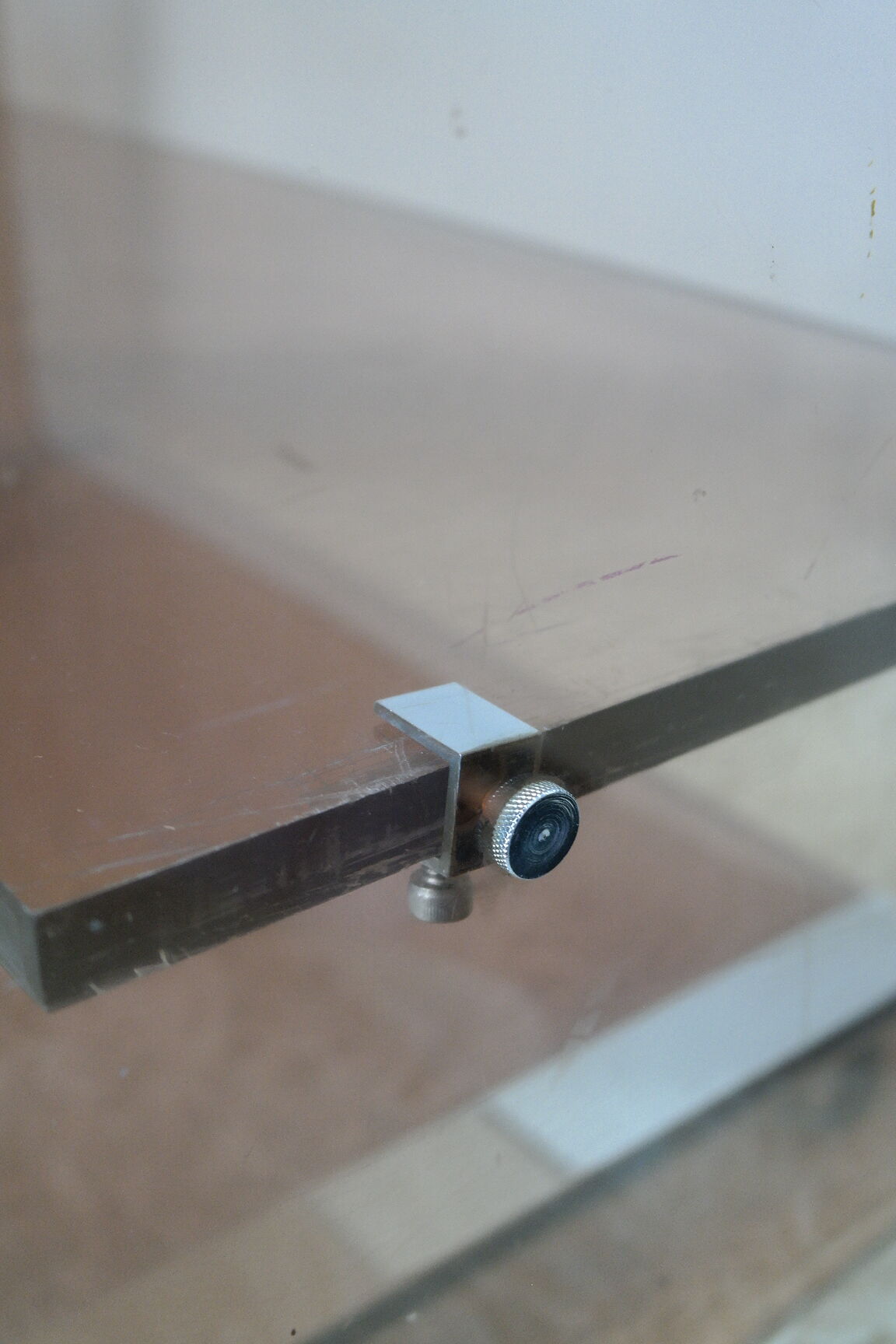 Vintage plexiglas coffee table by Michel Dumas