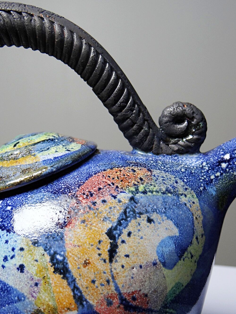 Terracotta teapot, US studio, 1950-1970 era, David Constantine White.