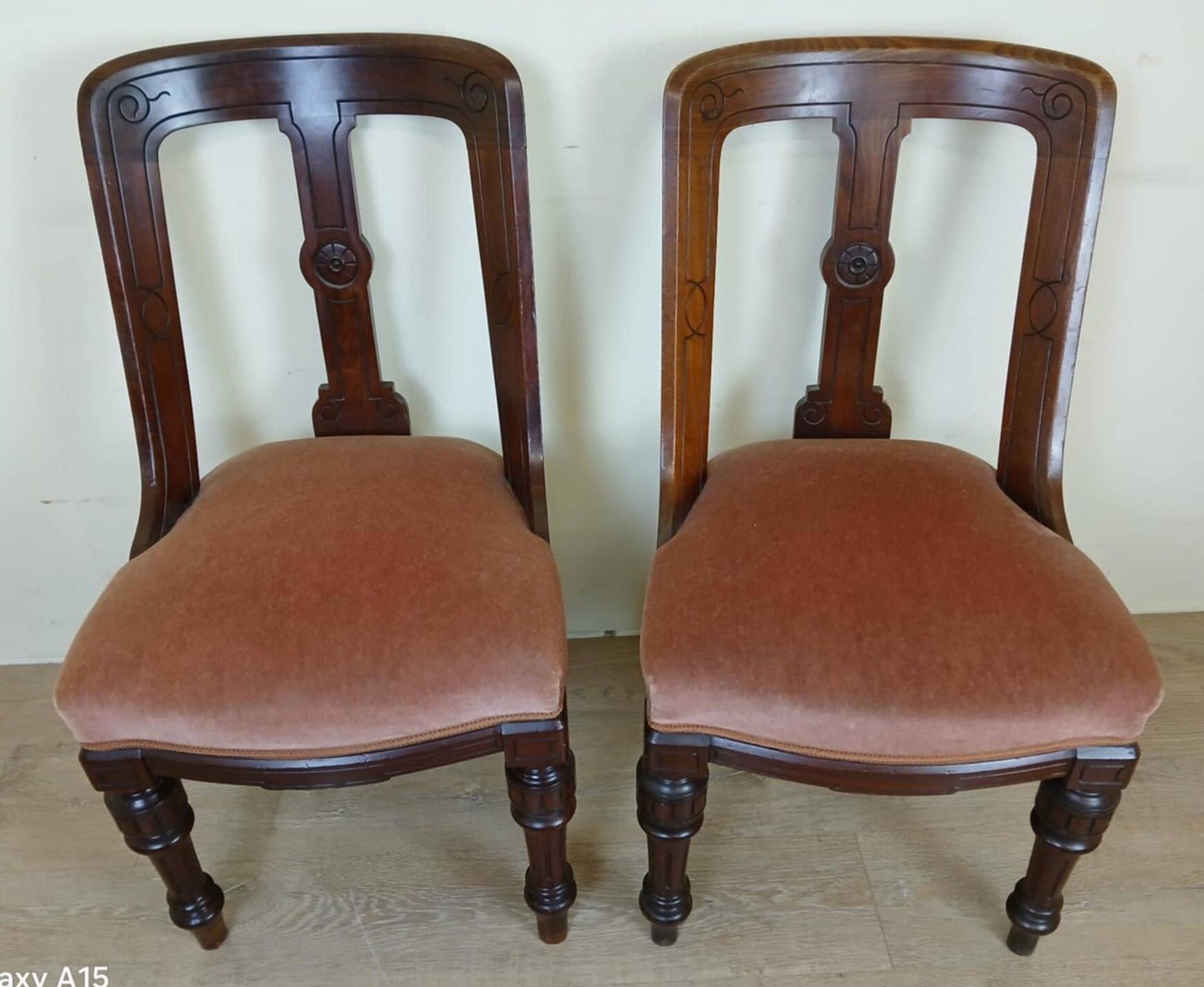 pair of quality 19th century English mahogany chairs circa 1850