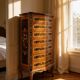 Wooden bedroom suite with inlays in mid-century Italian style, by Pacifici Prete, Rome.