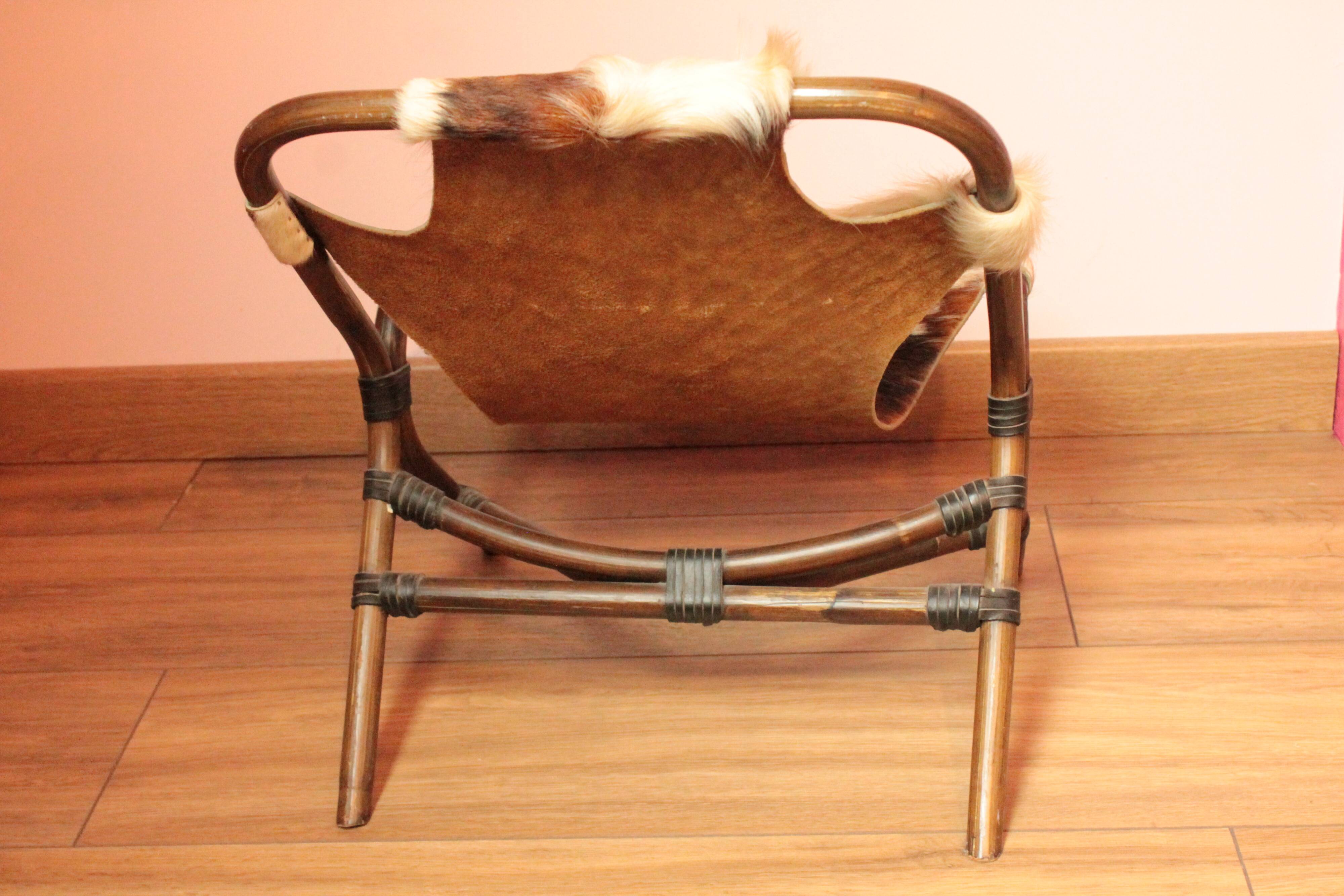Vintage cowhide chair for children