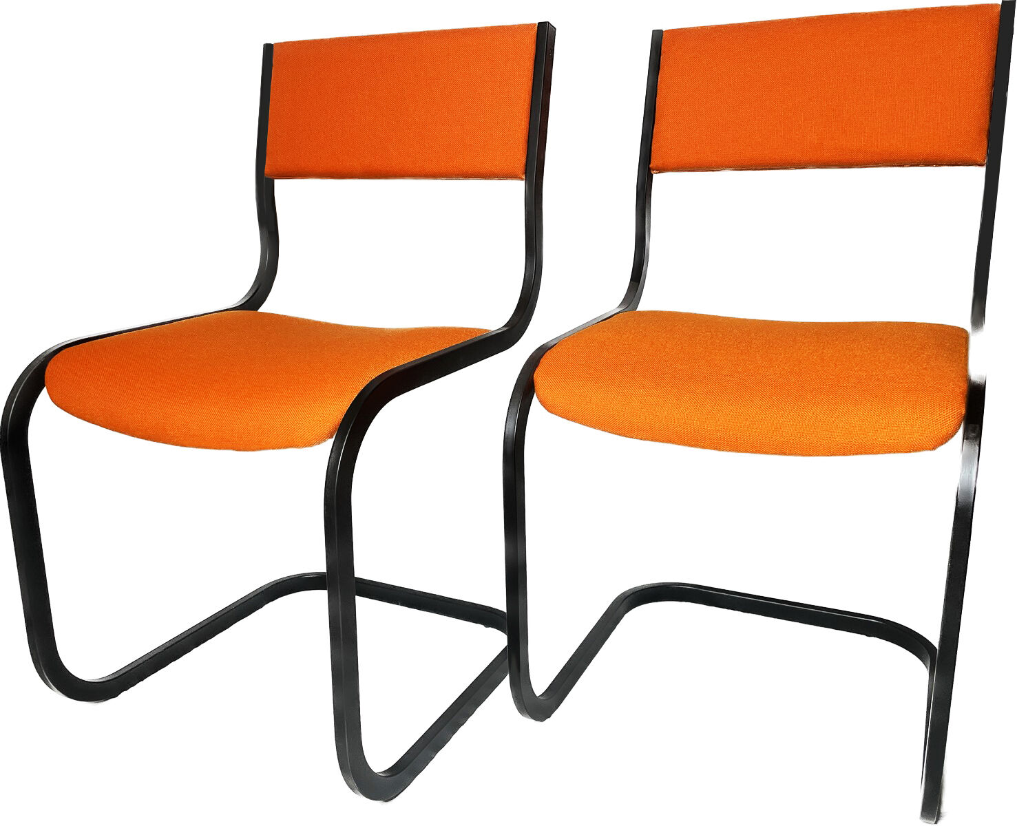2 retro chairs with sled legs - vintage