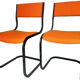 2 retro chairs with sled legs - vintage
