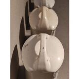 5 old art deco pots in vintage ceramic with spices, flour, pepper, coffee, tea, sugar