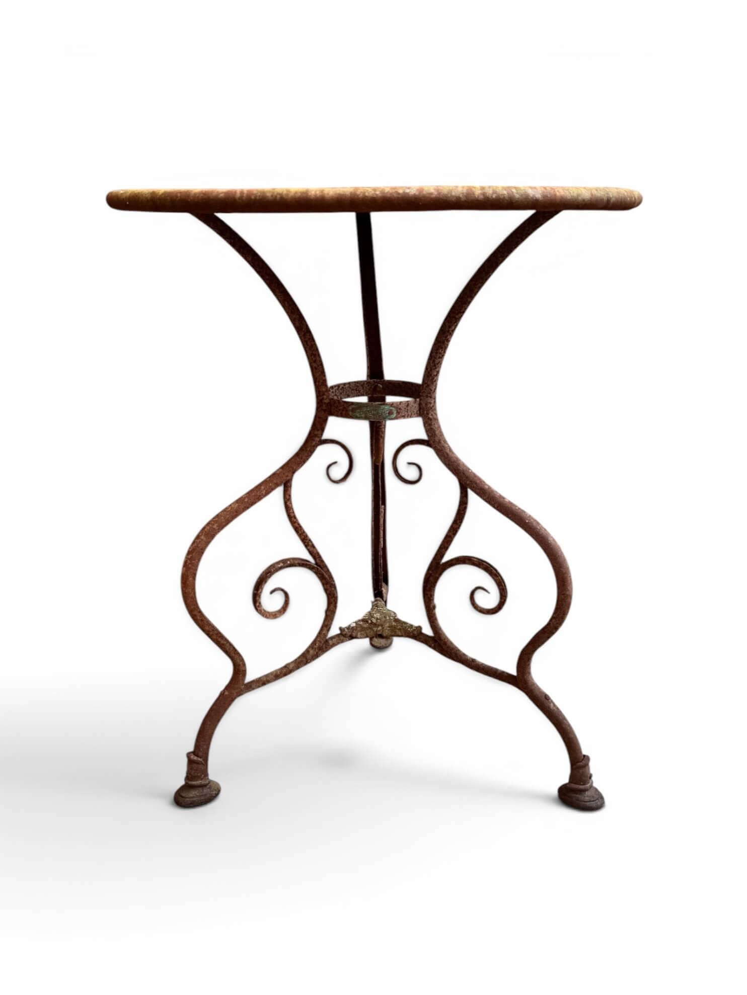 1900 wrought iron guéridon from Arras, St Sauveur