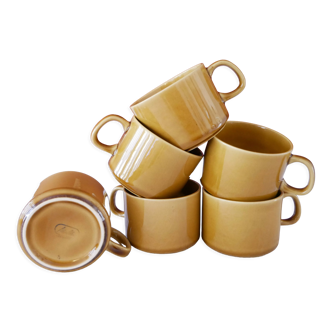 6 tasses Melitta Germany ocres