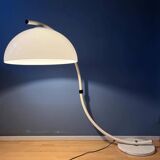 White mid-century Dijkstra flexible snake mushroom floor lamp
