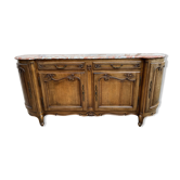 Enfilade de style Louis XV en noyer et marbre