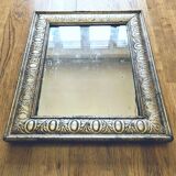 Old mercury mirror, in carved wood with silver leaf