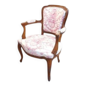 fauteuil cabriolet ancien - rose