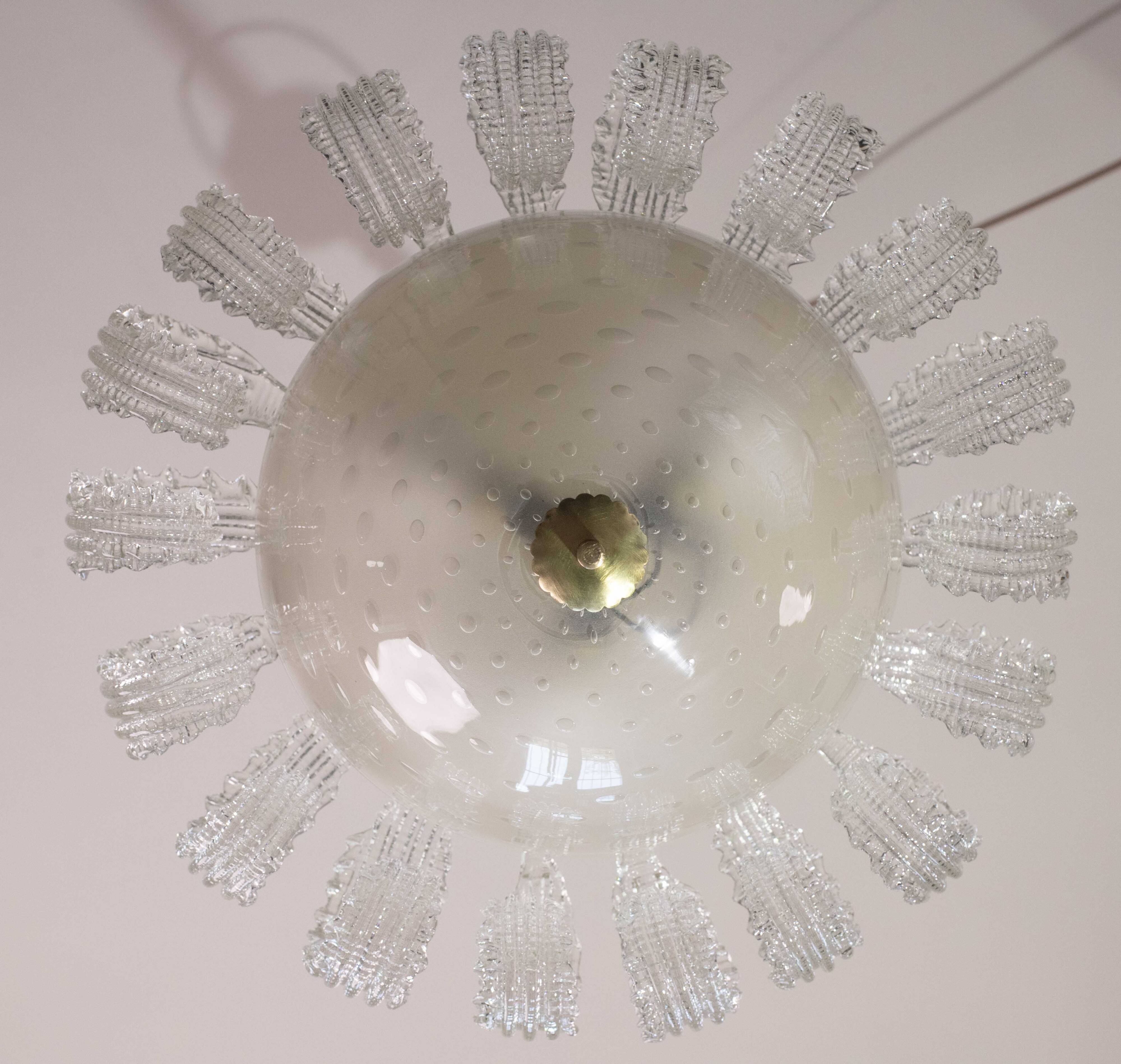 "The Queen" Italian Art Deco Chandelier by Ercole Barovier, 1940