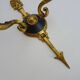 Pair of wall sconces in the Empire style with double lights in bronze.