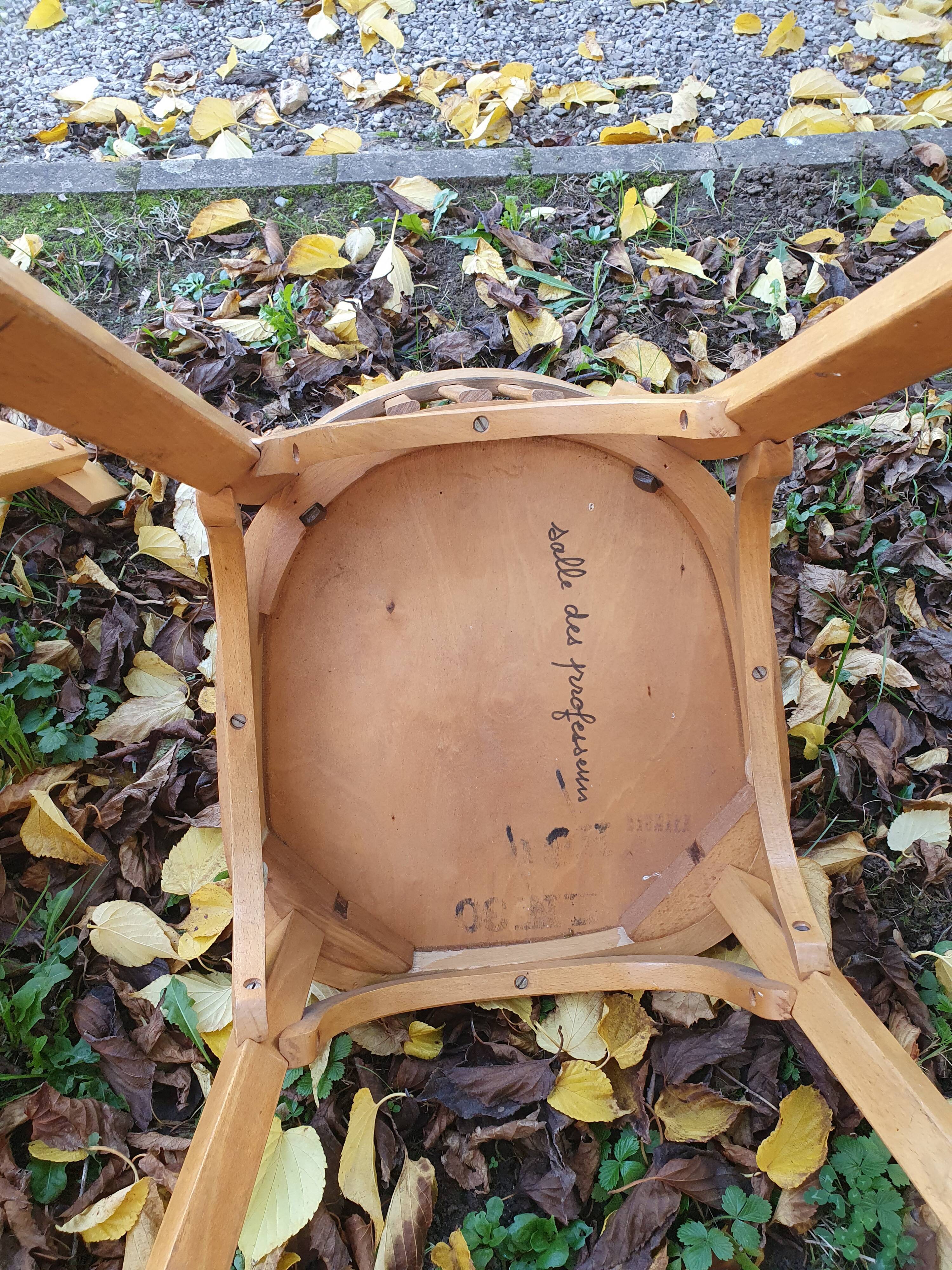 4 bistro chairs stamped Baumann