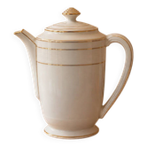 Vintage Art Deco coffee pot in Limoges porcelain by Charles Ahrenfeldt – gold trim.