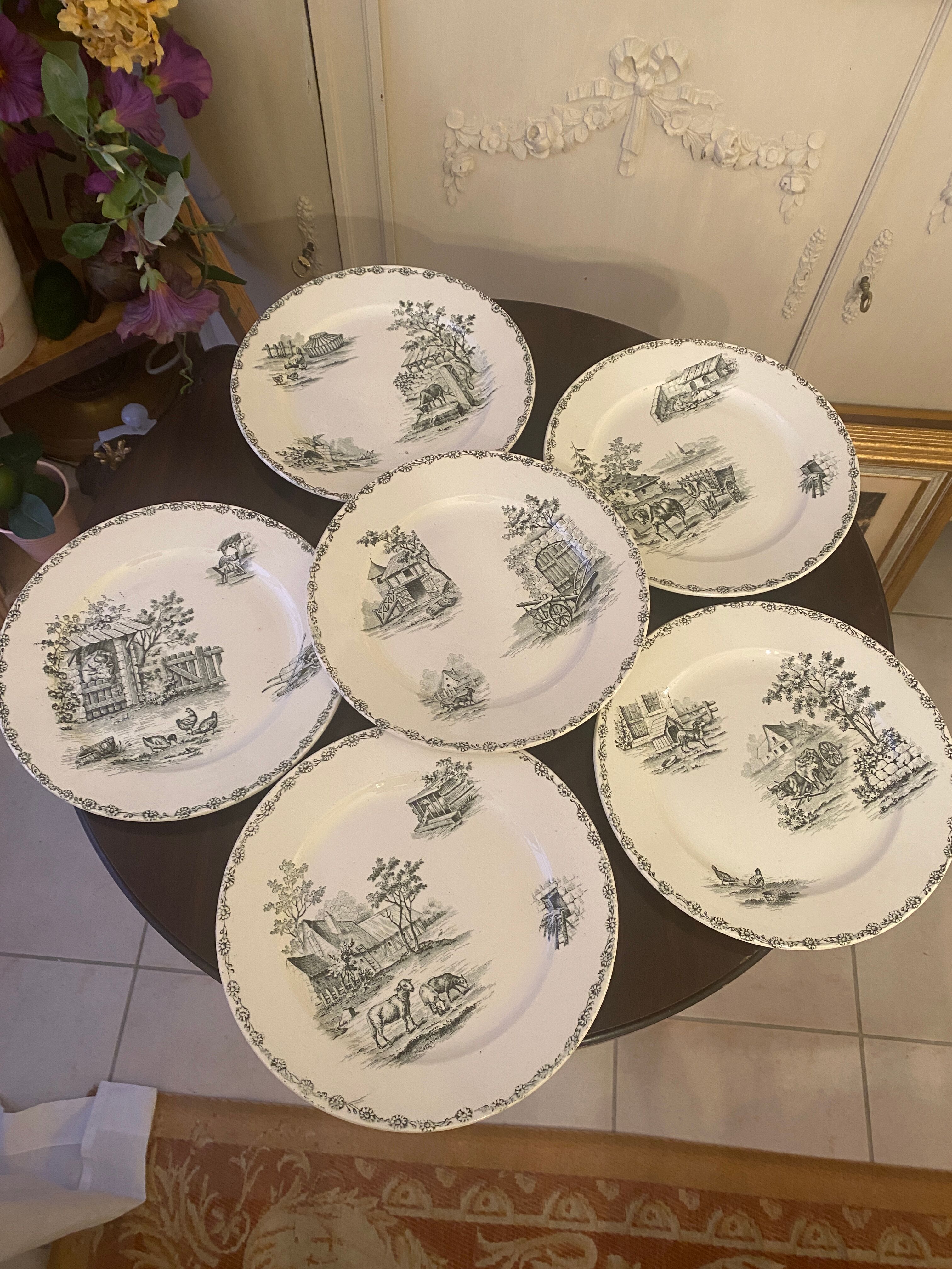 Ensemble de 6 assiettes à dessert 19.5 cm en faïence