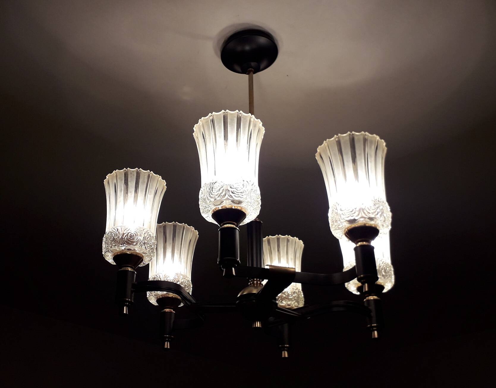 Chandelier with 6 arms from the 50s/60s