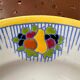 Dish on Pedestal Boch Frères La Louvière - Fruit & Stripes Decor - Art D
