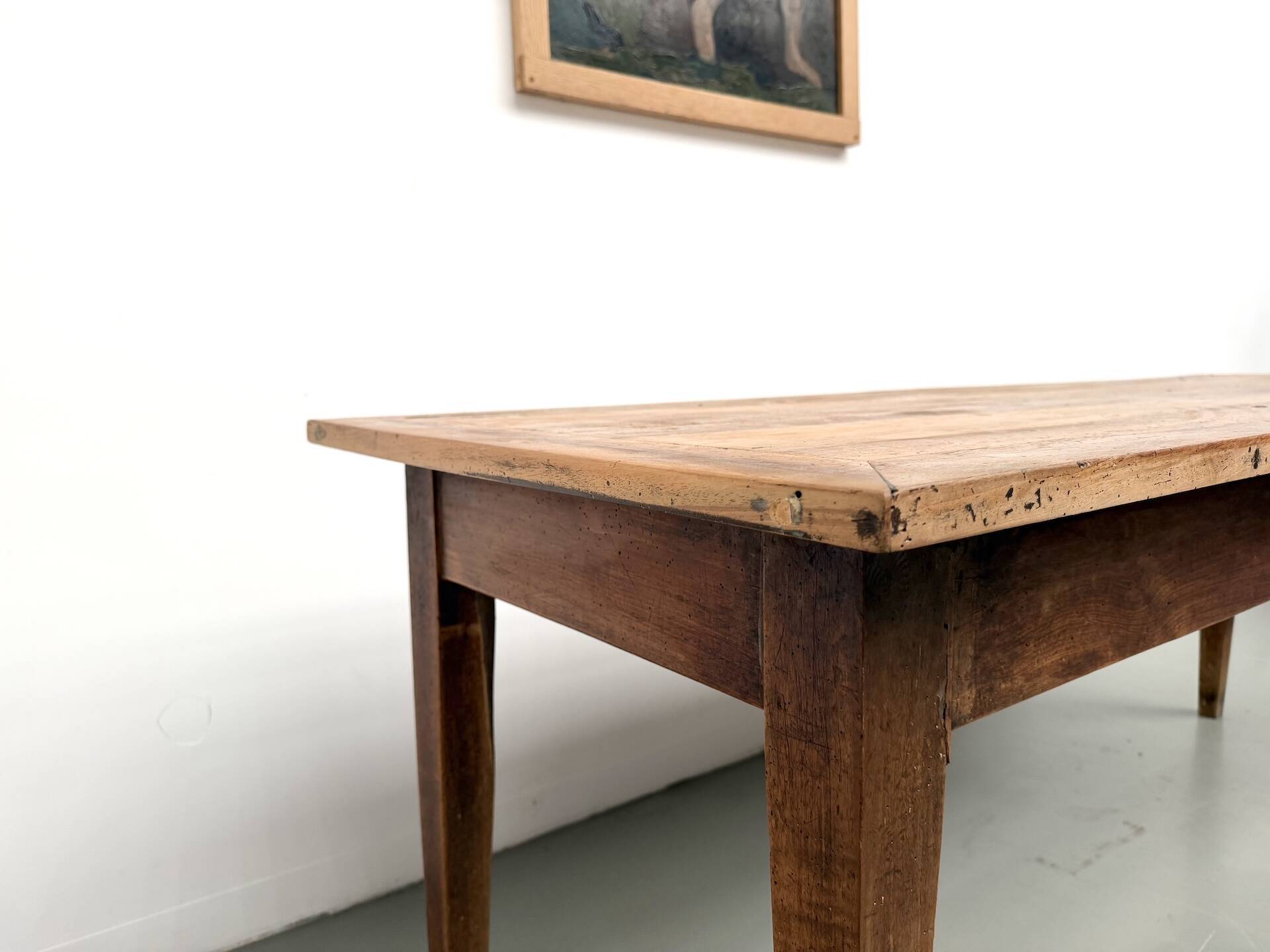 Solid walnut farmhouse table, 1950s.