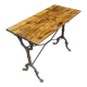 Table bistrot ancienne avec plateau en bois
