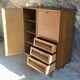 Rattan cabinet with integrated illuminating secretary vintage 1960