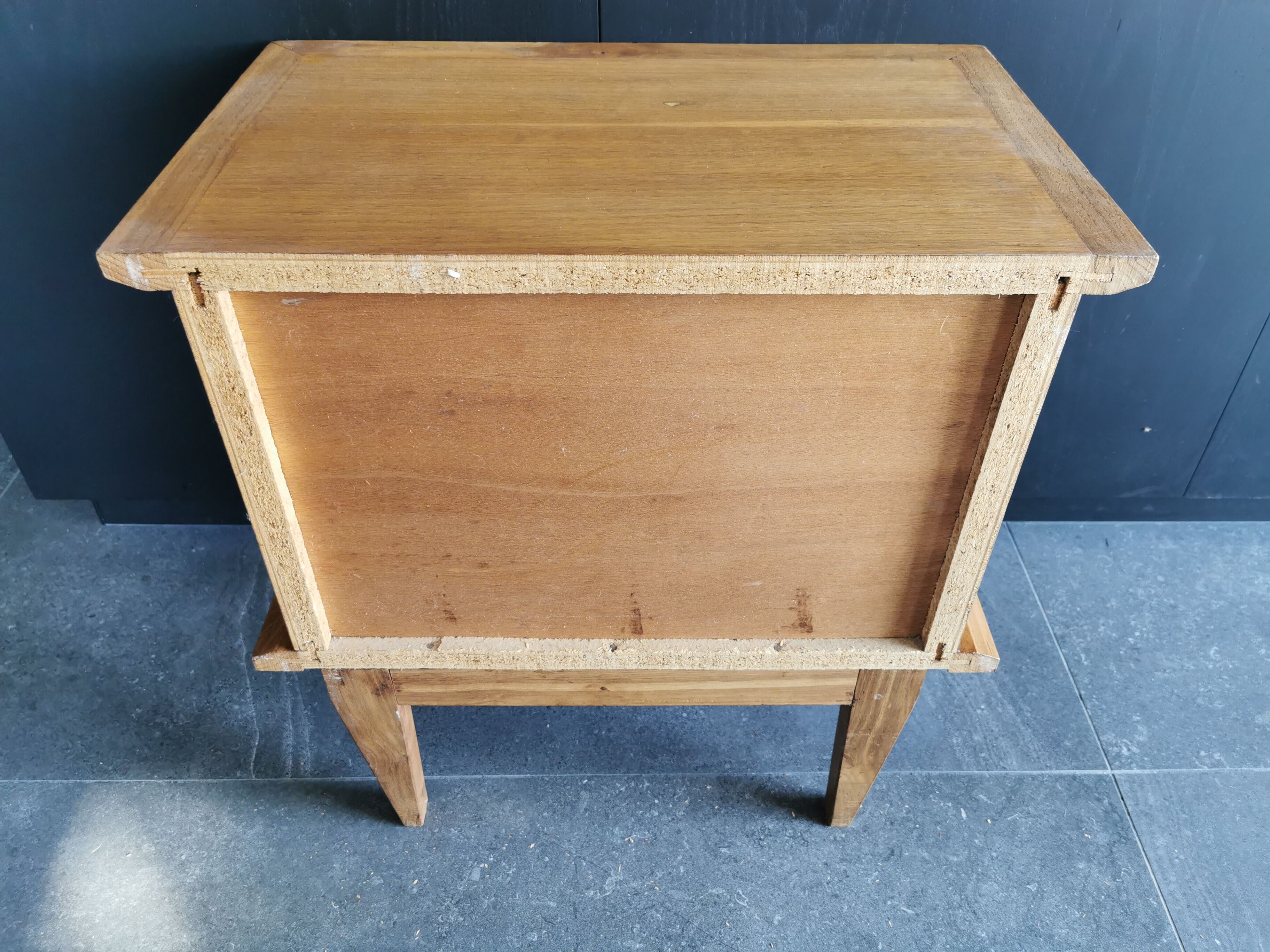 50s 2-door oak bedside