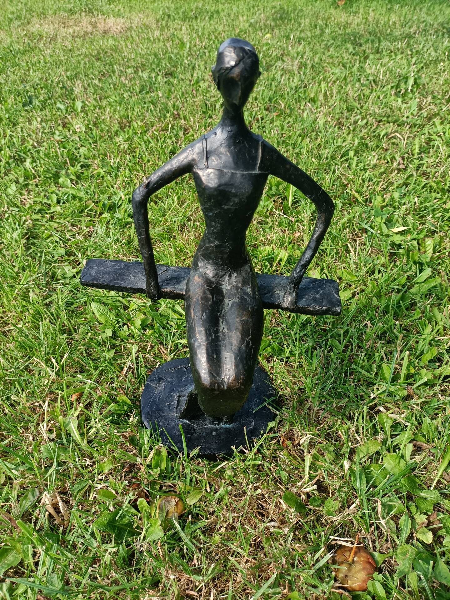 Sculpture of a dancer on a swing signed by Raphaël