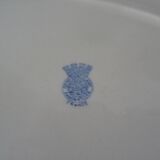 Oval flat earthenware blue flowers 519112 Badonviller
