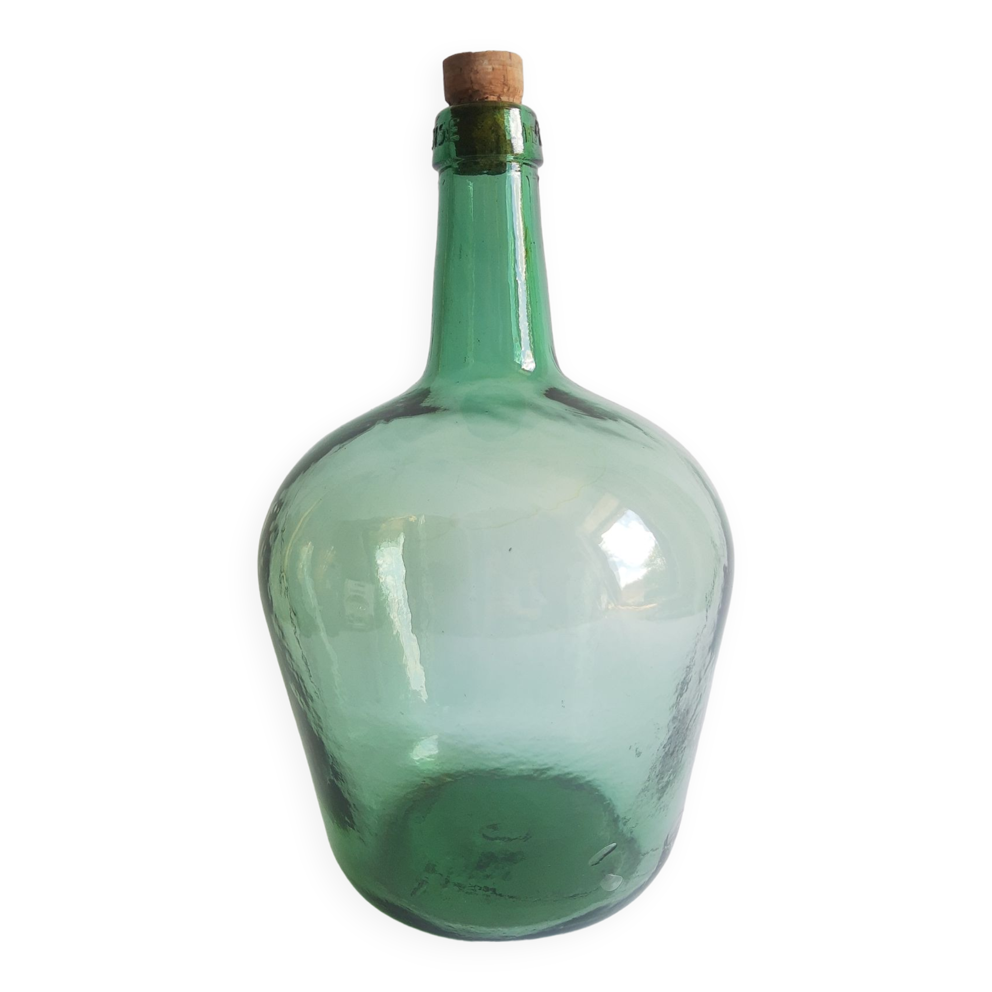 Vintage Ayelense Green Glass Demijohn