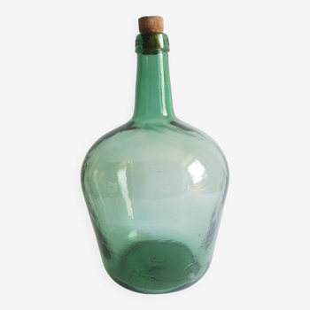 Dame Jeanne green glass bottle Ayelense vintage