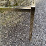 VINTAGE 1970 RECTANGULAR COFFEE TABLE GOLDEN SMOKED BROWN GLASS